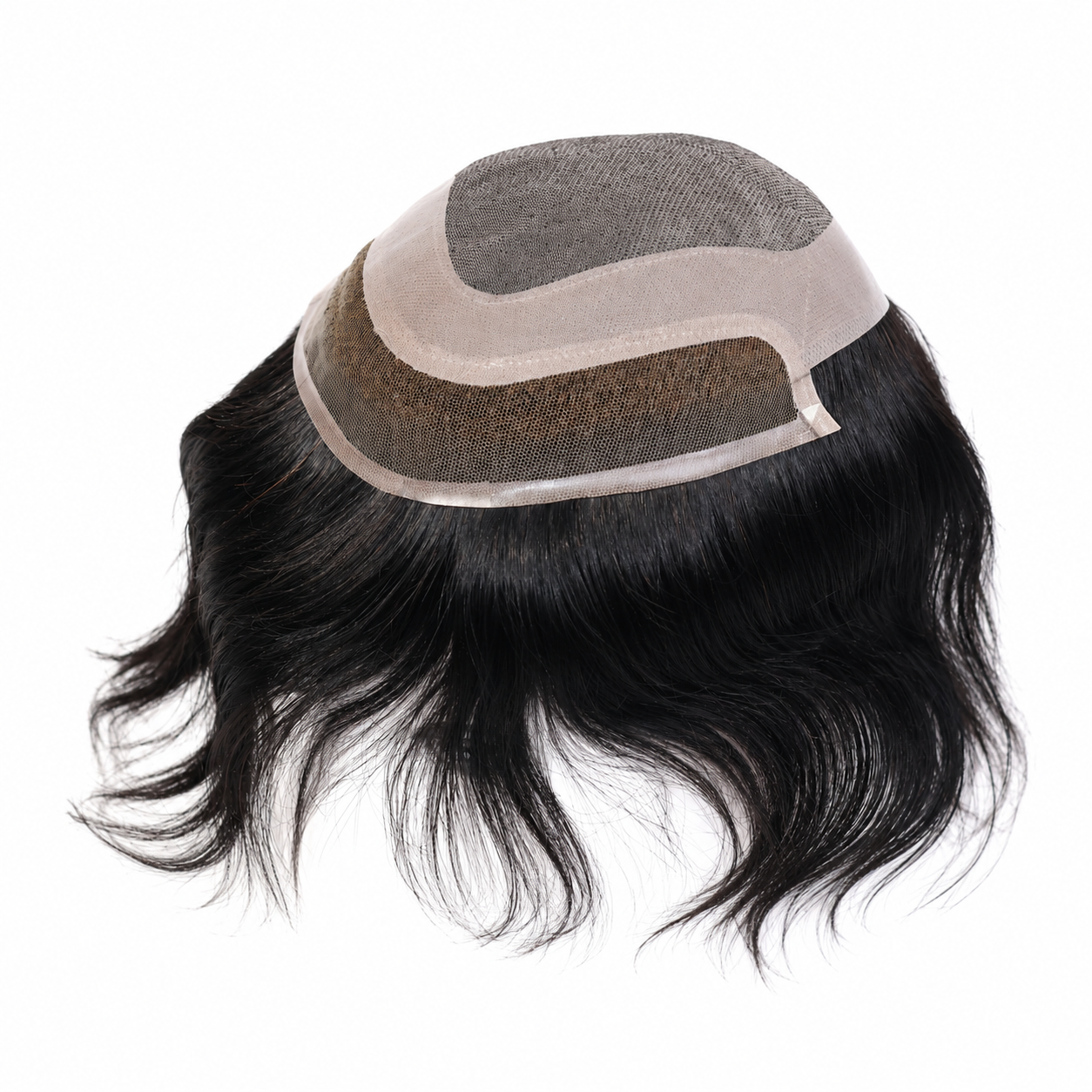 Men's Front Lace Hair Patch | Natural Human Hair Replacement System with Breathable Lace Front