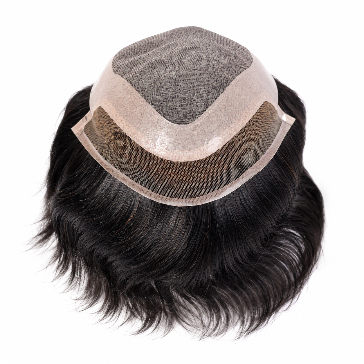 Men's Front Lace Hair Patch | Natural Human Hair Replacement System with Breathable Lace Front