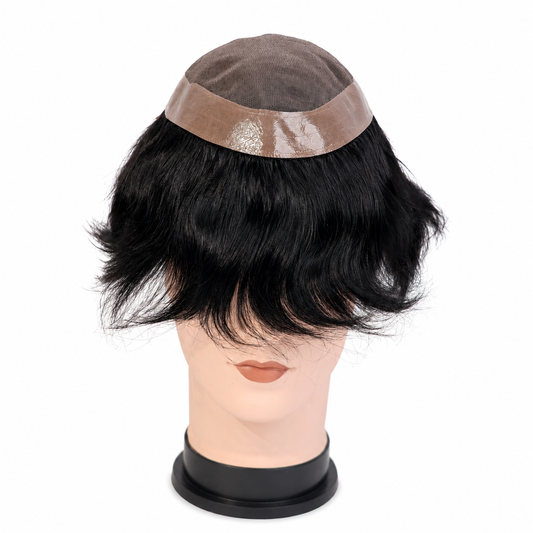 Hair Wig House Premium Lace with Poly Hair Patch for Men | 100% Human Hair Toupee | Natural Hairline | Breathable & Lightweight | Durable Hair Replacement System