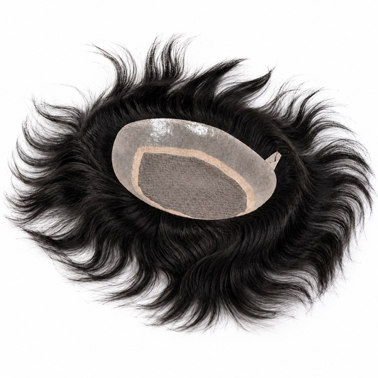 Premium Skin Base Hair Patch for Men | 100% Human Hair | Invisible Scalp Look | Freestyle Non-Surgical Hair Replacement Toupee