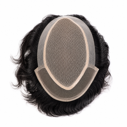 Front Lace Skin Base Hair Patch for Men | 100% Human Hair Toupee | Natural Hairline | Breathable & Undetectable Hair System