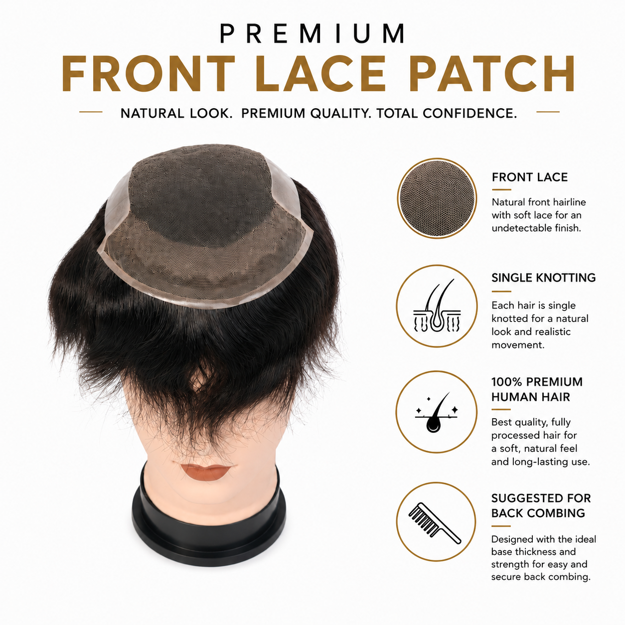 Ultra-Thin Lace Hair Patch | Natural Looking Human Hair System for Men