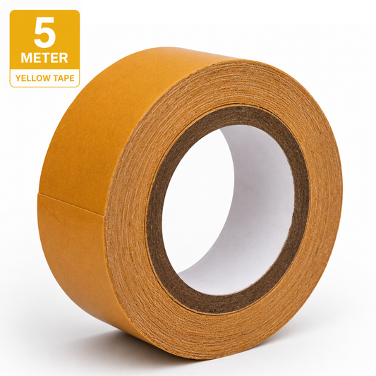 Yellow Cotton Double-Sided Hair Patch Tape | Skin-Friendly Adhesive Tape for Wigs & Patch | Easy to Apply & Remove